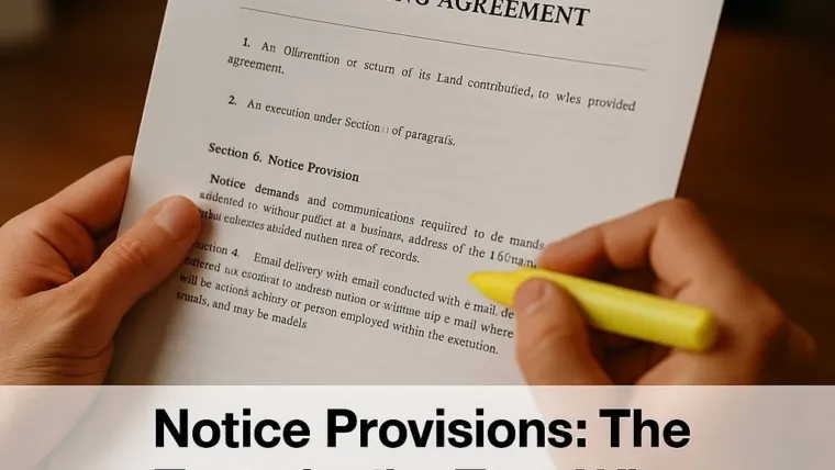 Notice Provisions: The Technicality That Wins (or Loses) Disputes