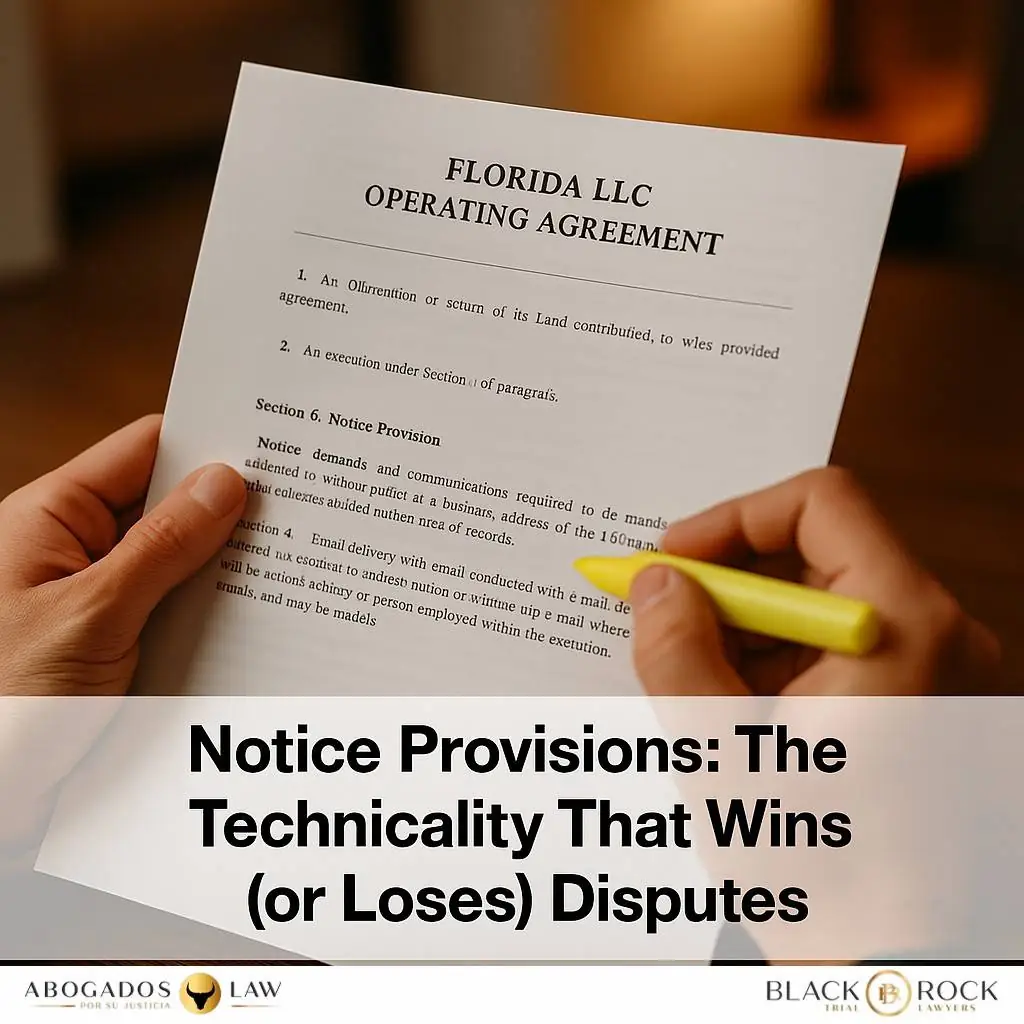 Notice Provisions: The Technicality That Wins (or Loses) Disputes